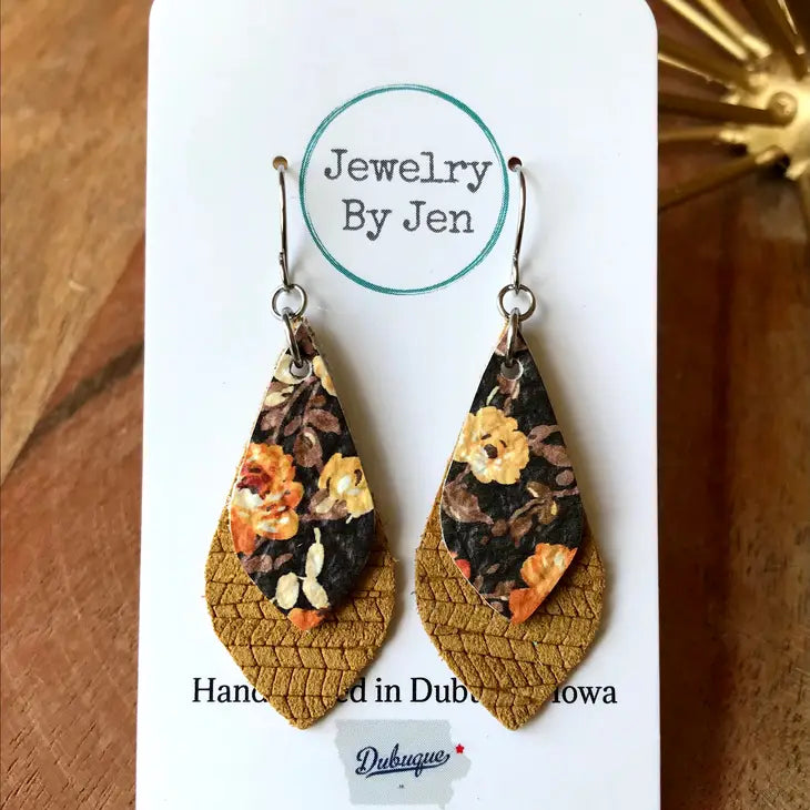 Skinny Fall Floral Tiered Earrings