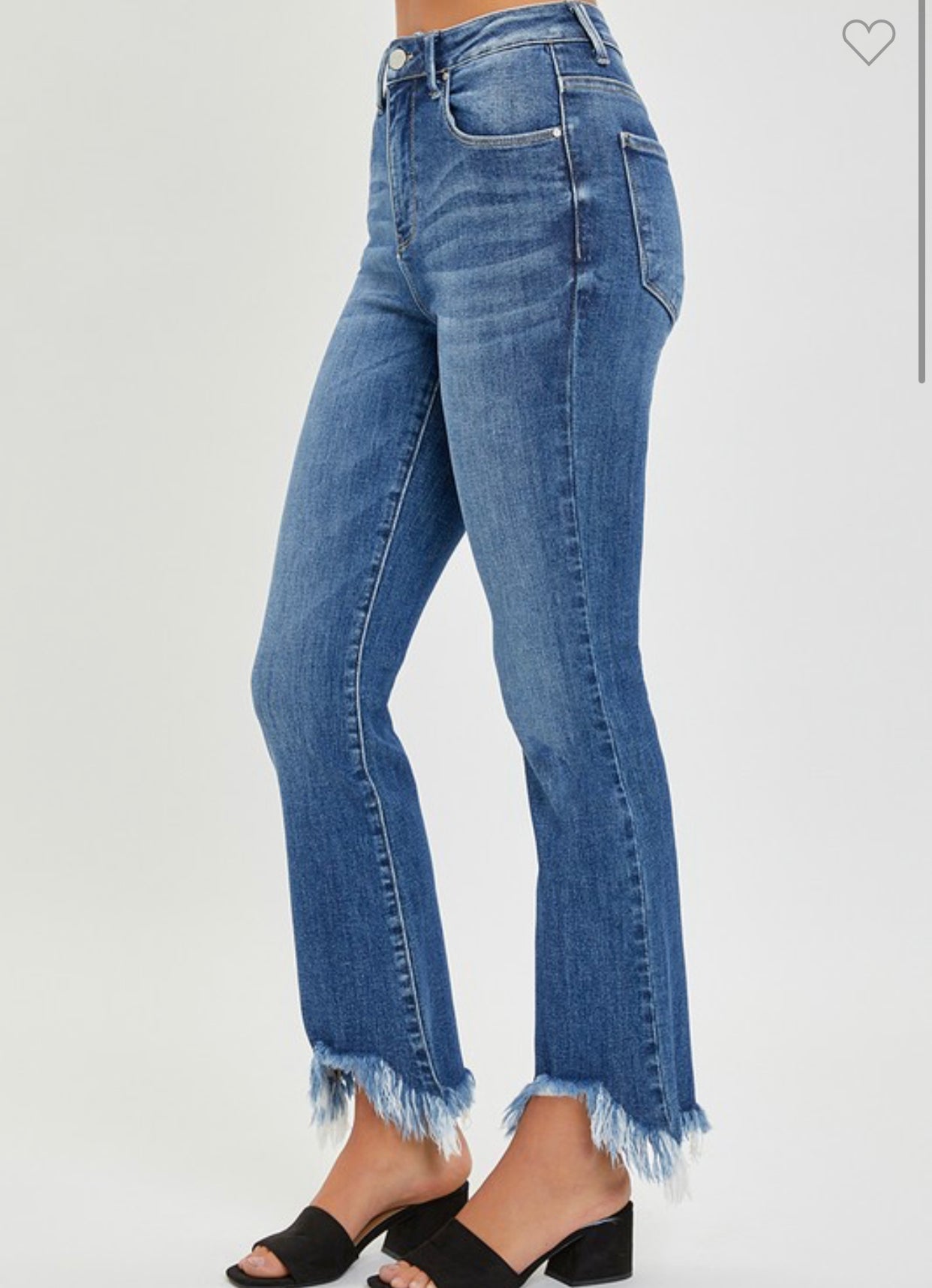 Risen High Rise Ankle Fray Denim