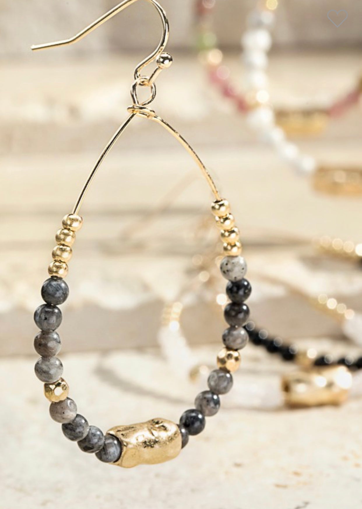 Beaded Natural Stone Dangle Earring
