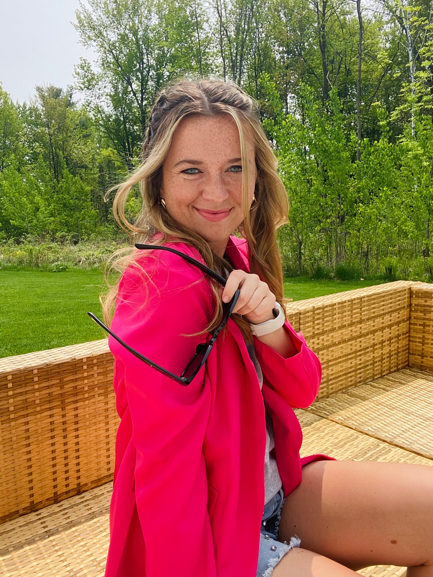 Lydia Loose Fit Blazer - Hot Pink