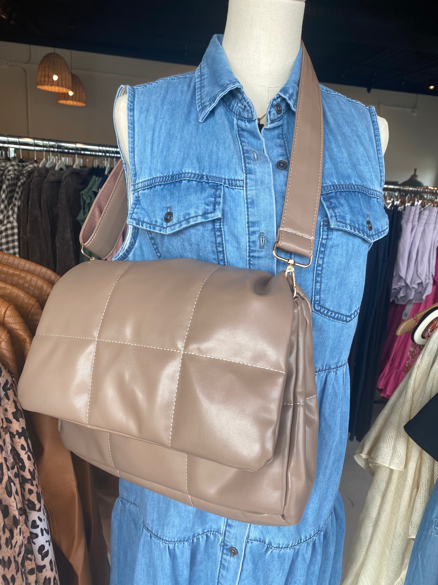 Quilted Puffer Shoulder Bag
