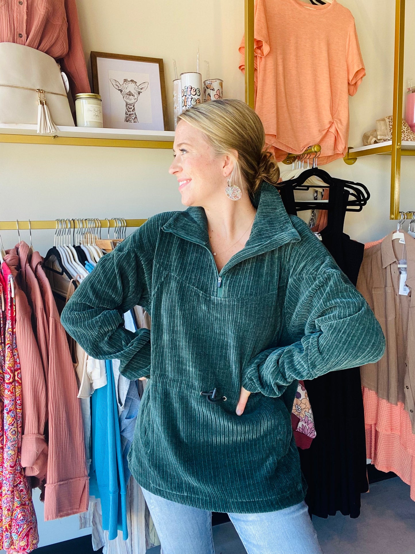 Bonfire Nights Deep Teal Pullover