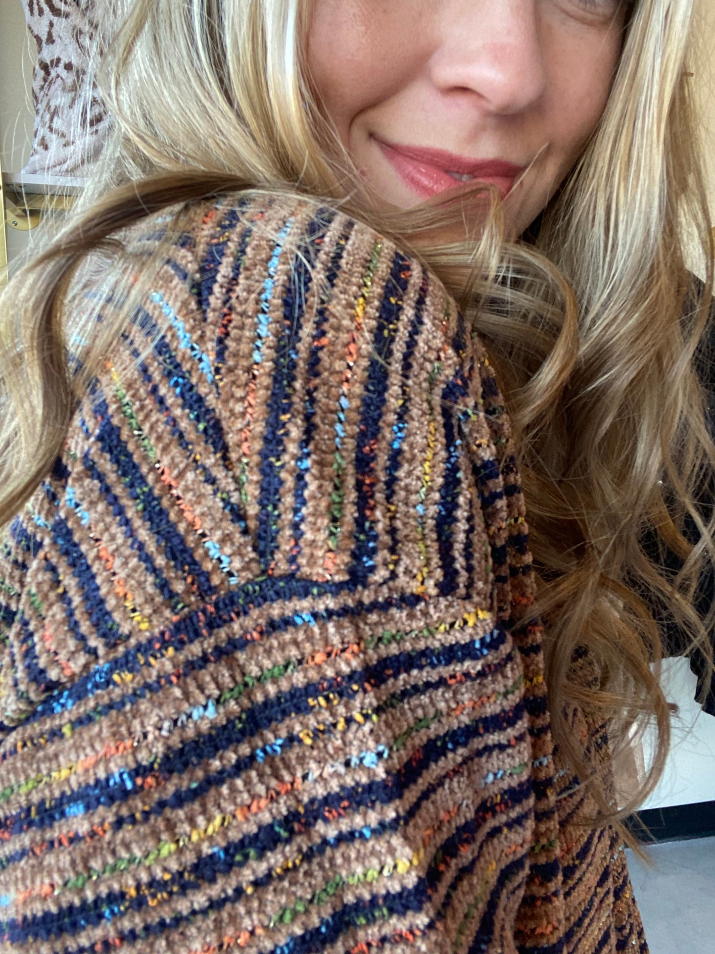 Brown Pop of Color Cardi