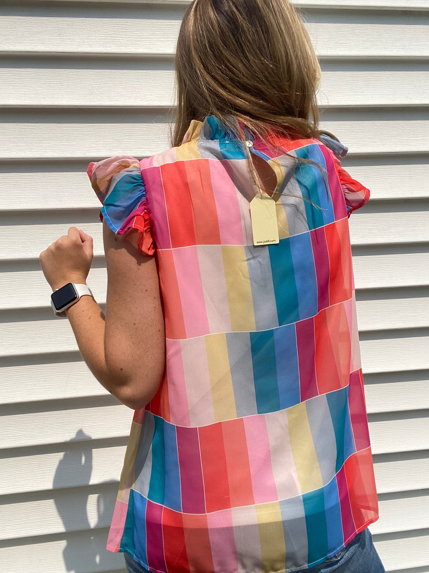 Color Wheel Ruffle Blouse