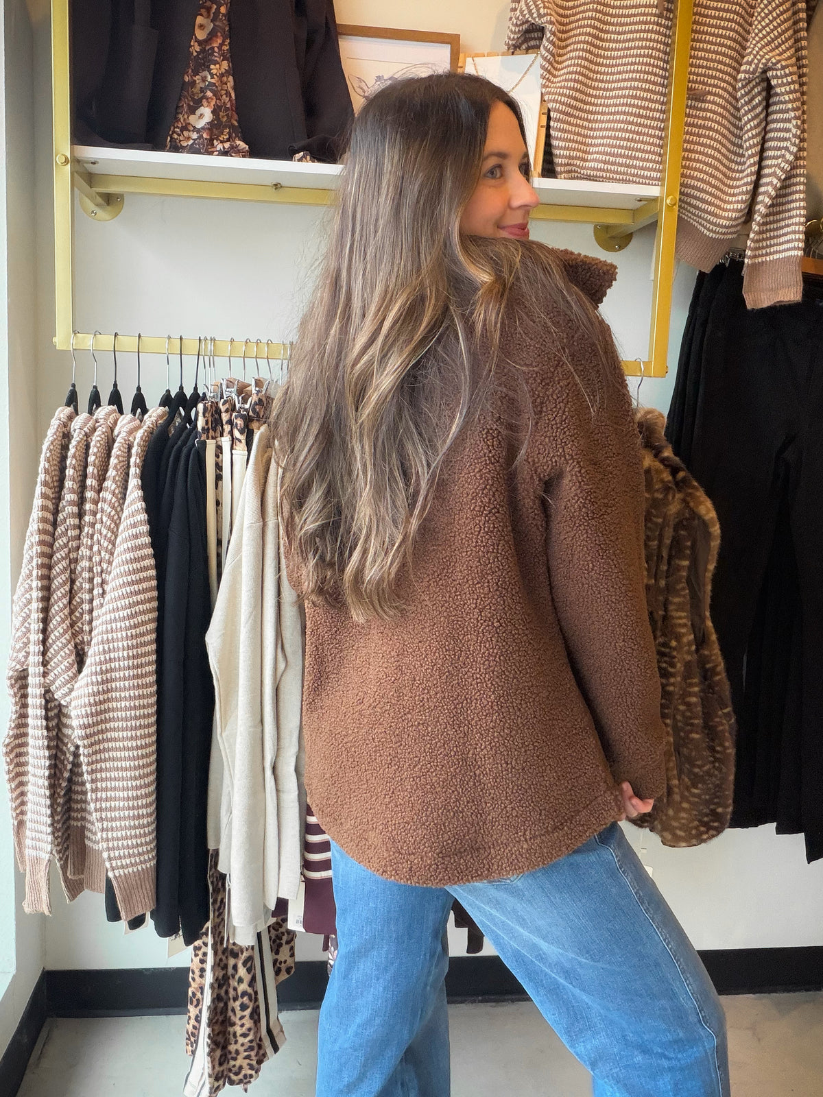 Chocolate Brown Teddy Jacket