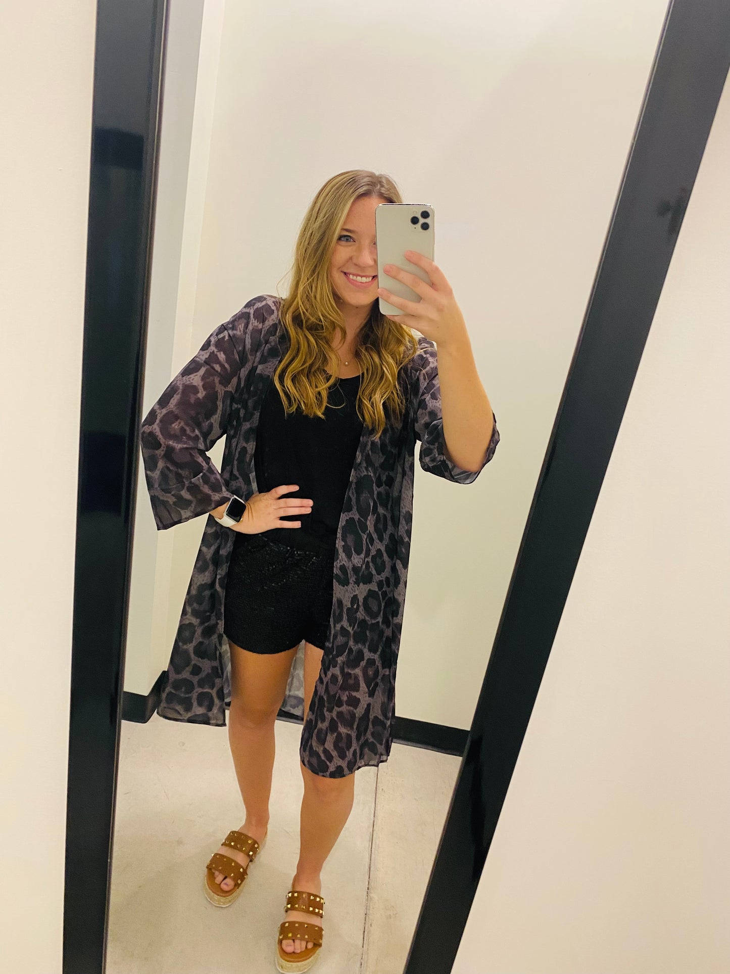 Spot On Charcoal Leopard Kimono
