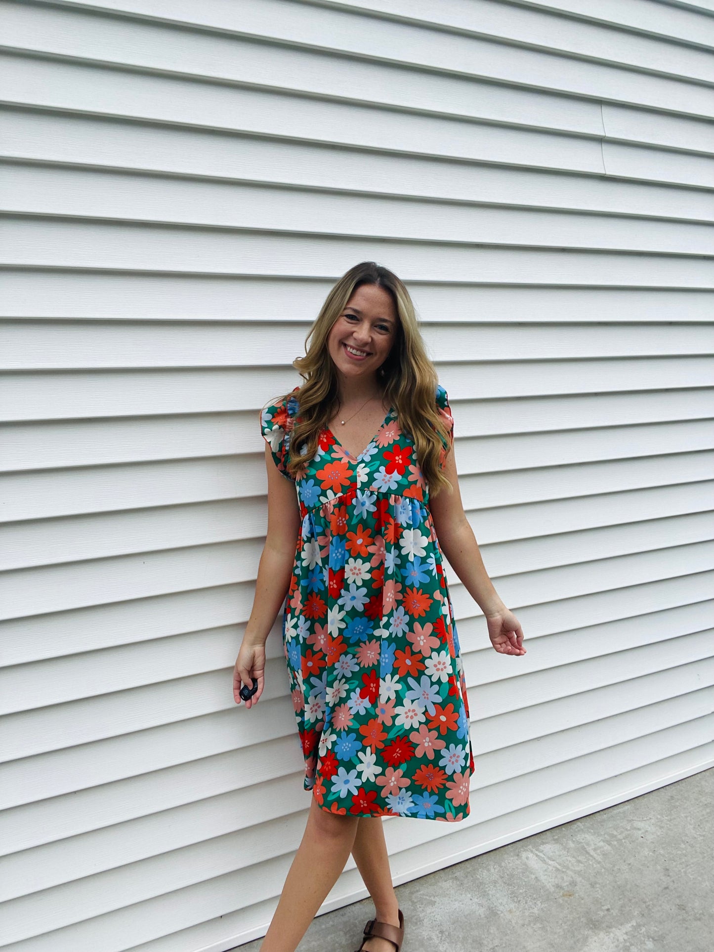 Midi Floral Babydoll Dress