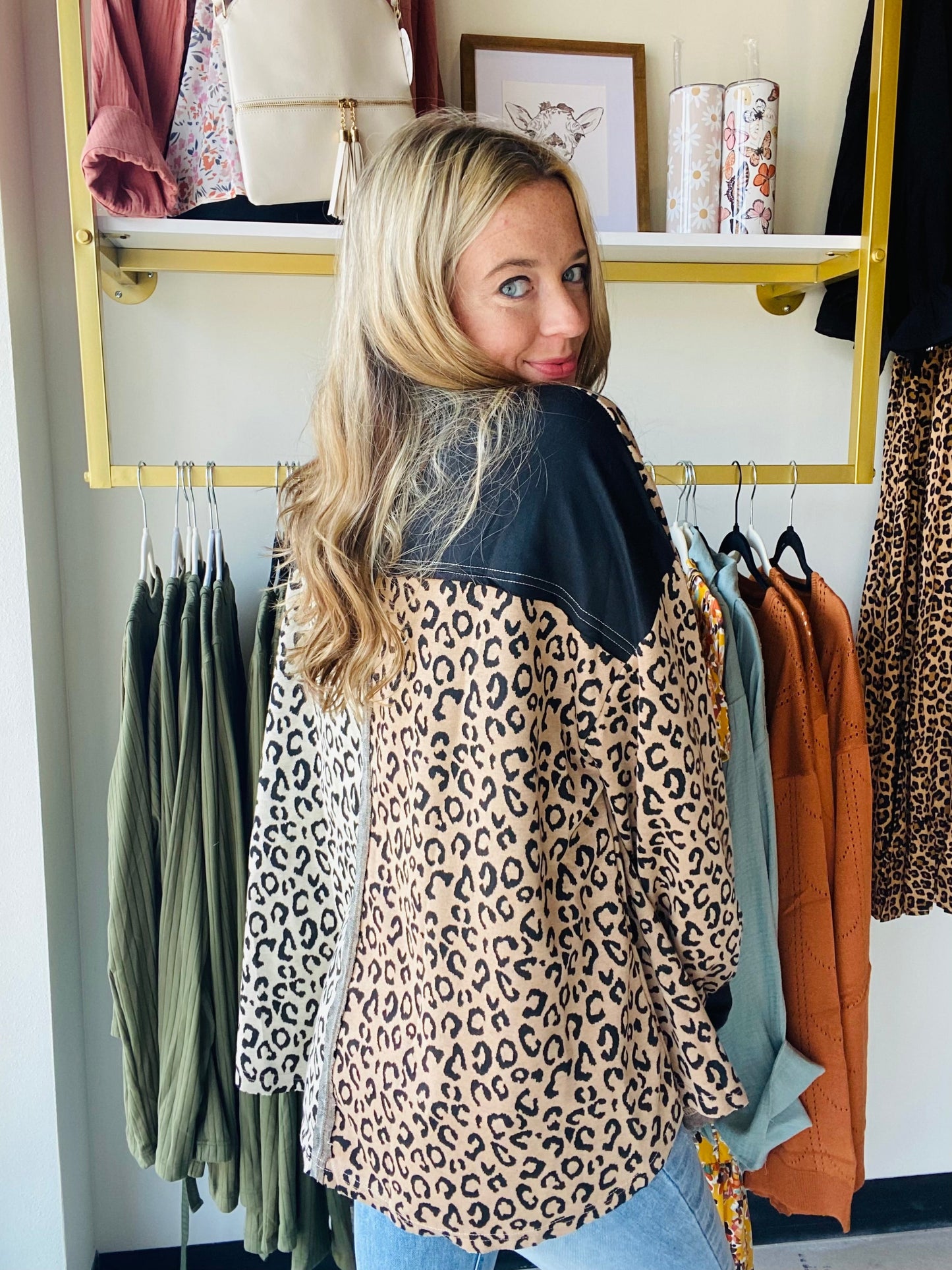 Leopard Half and Half Pullover