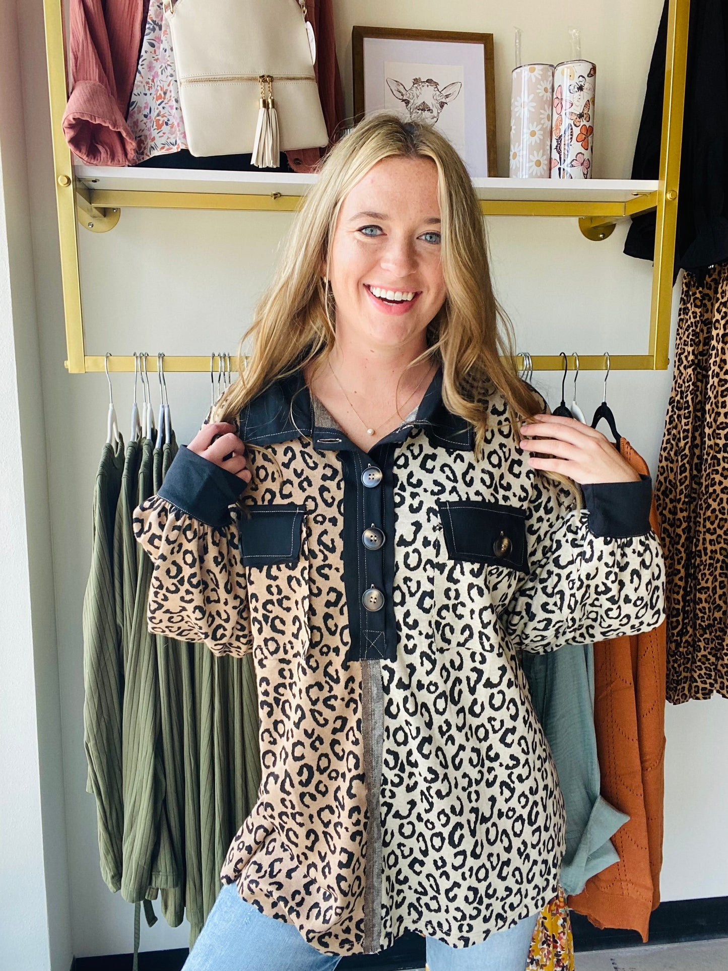 Leopard Half and Half Pullover