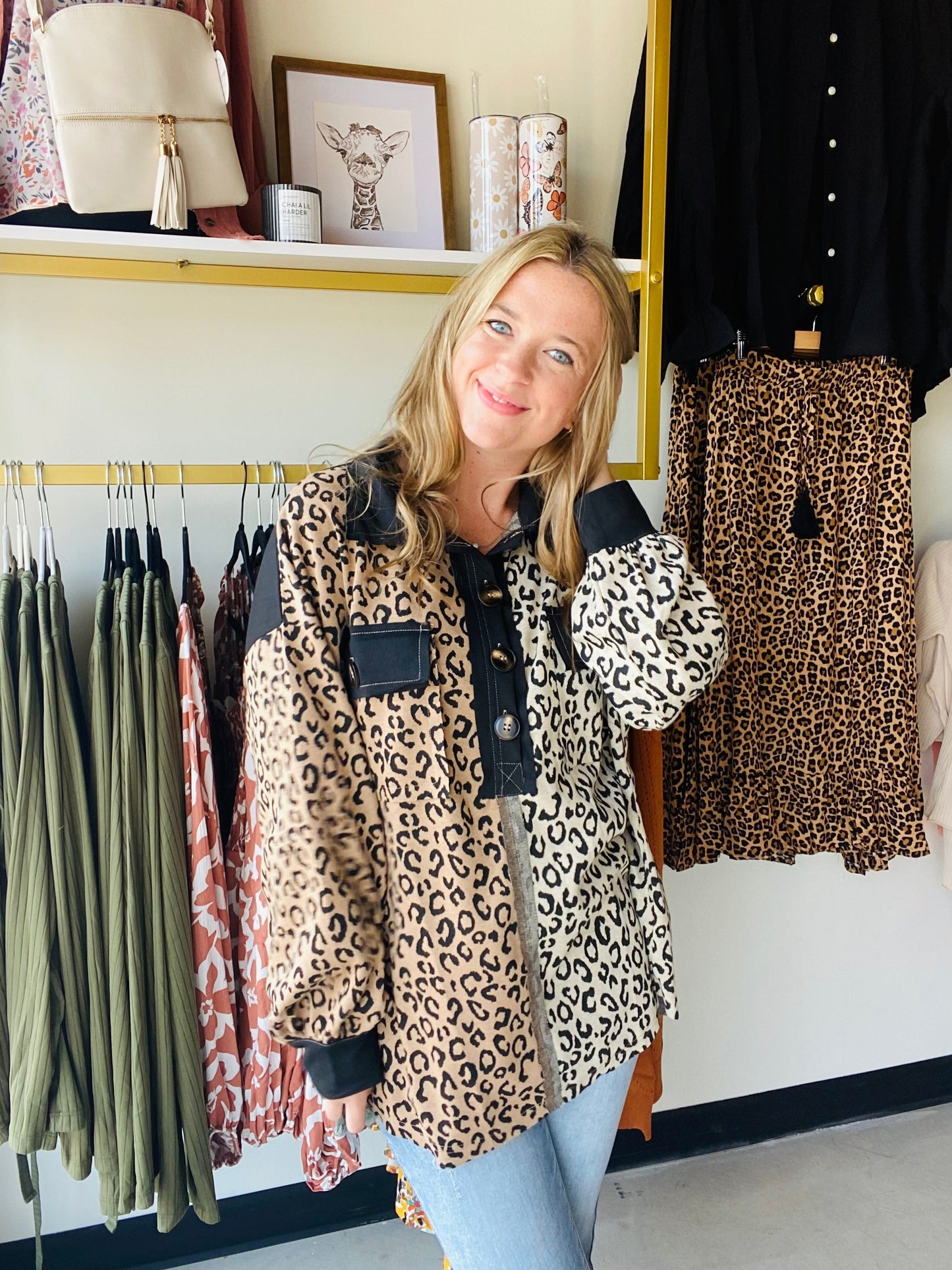 Leopard Half and Half Pullover