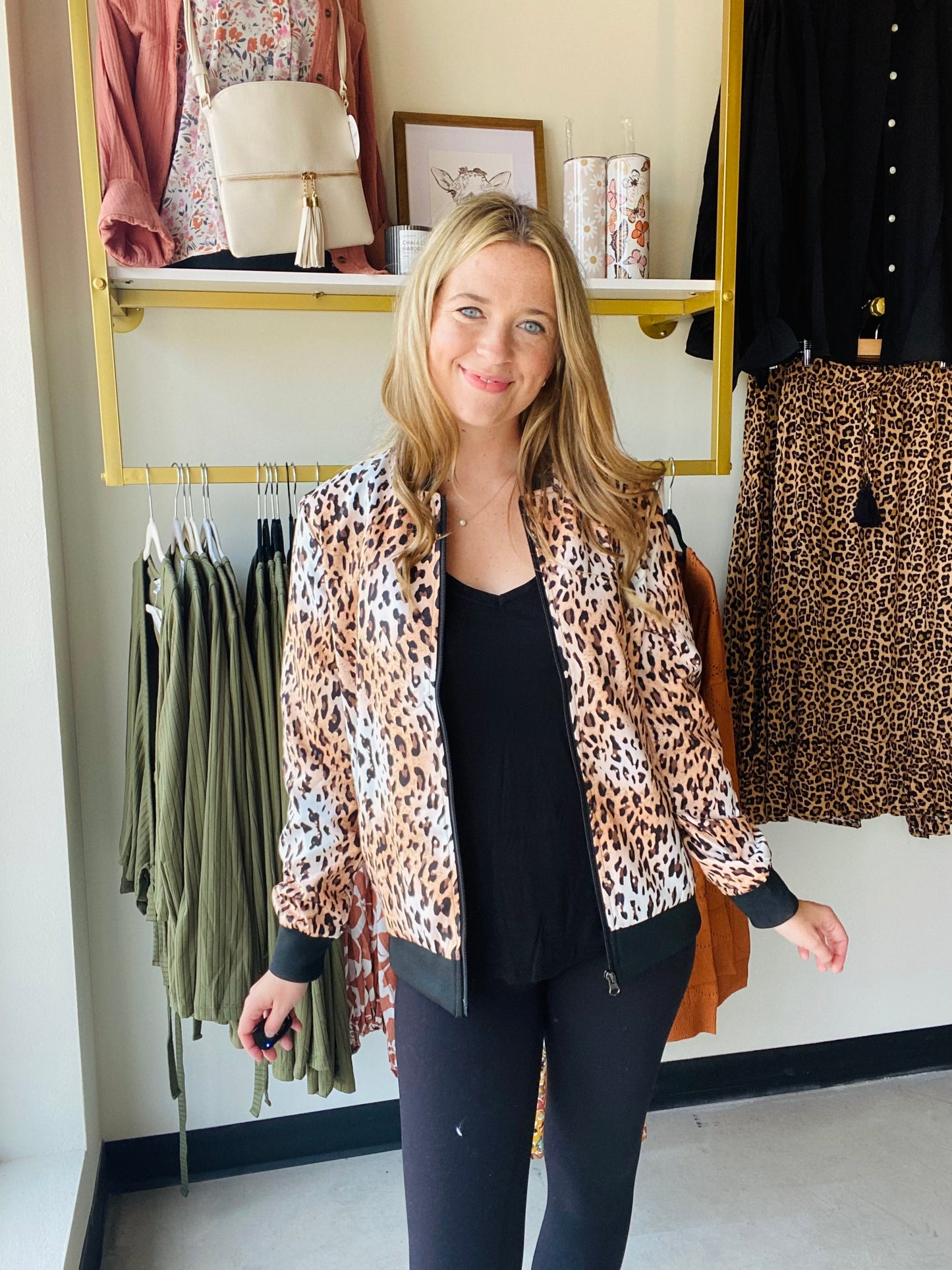 Hudson Leopard Bomber Jacket