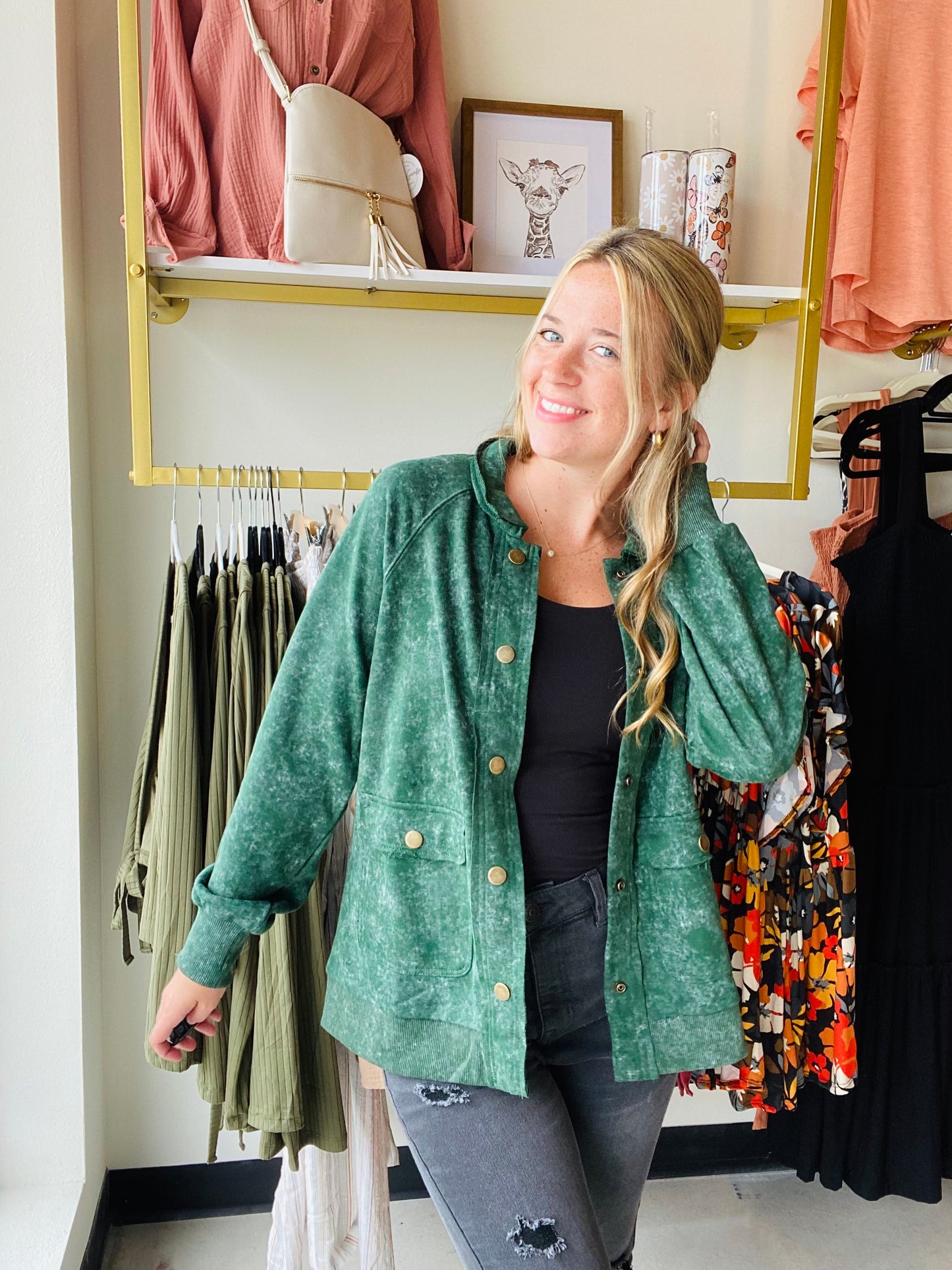 Green Mineral Vintage Shacket