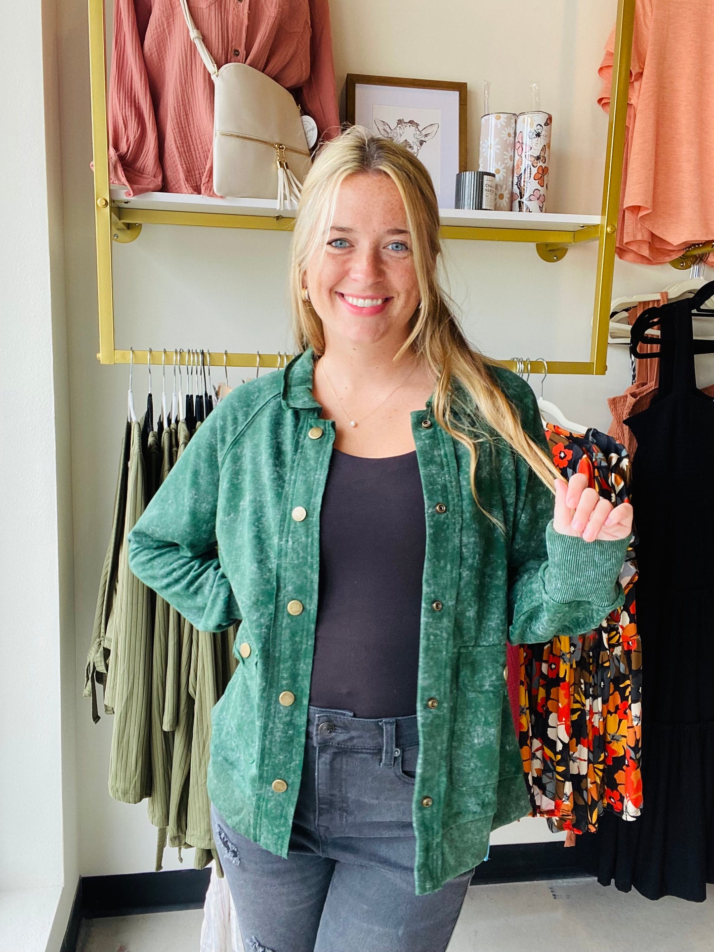 Green Mineral Vintage Shacket