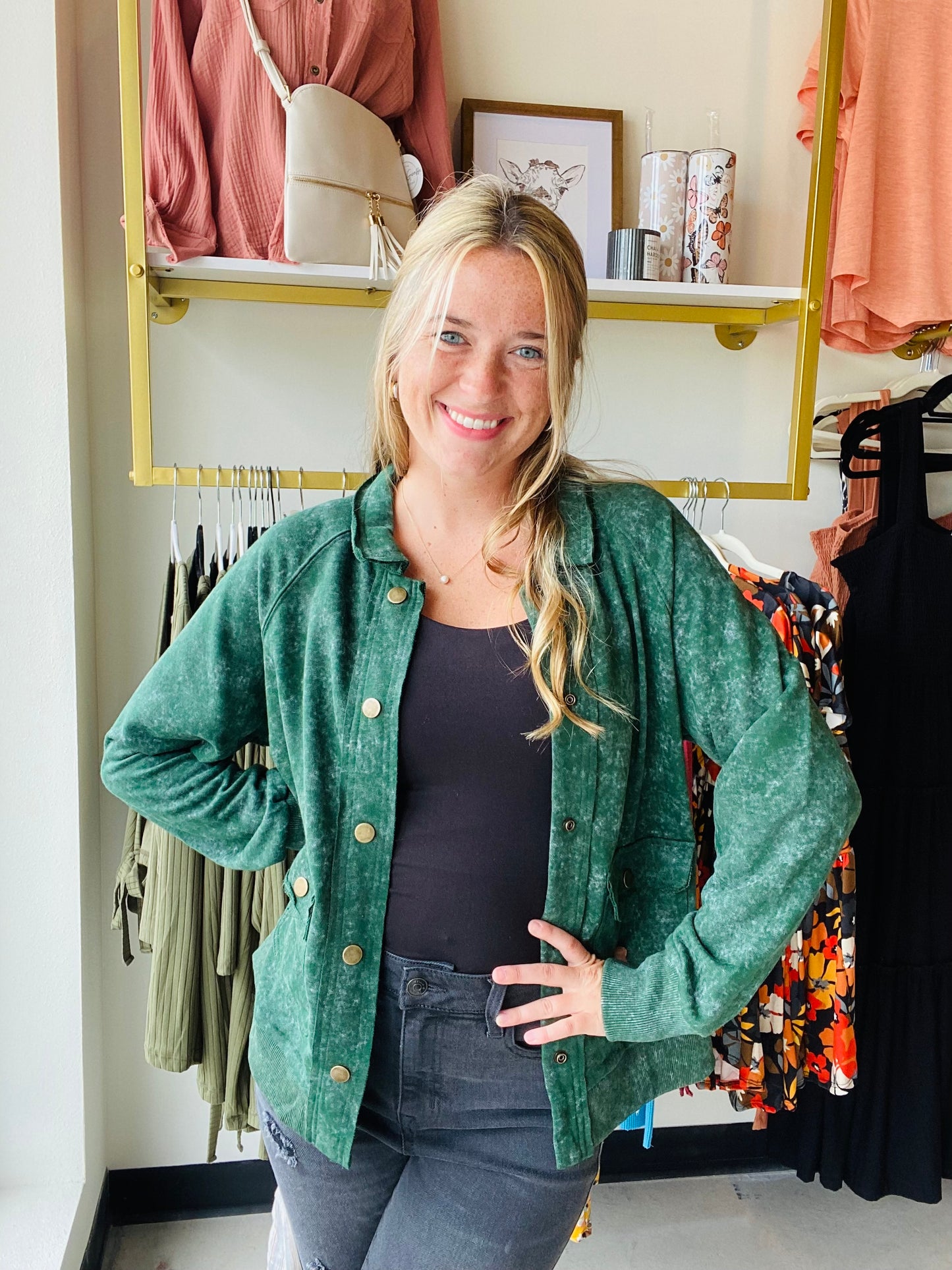 Green Mineral Vintage Shacket