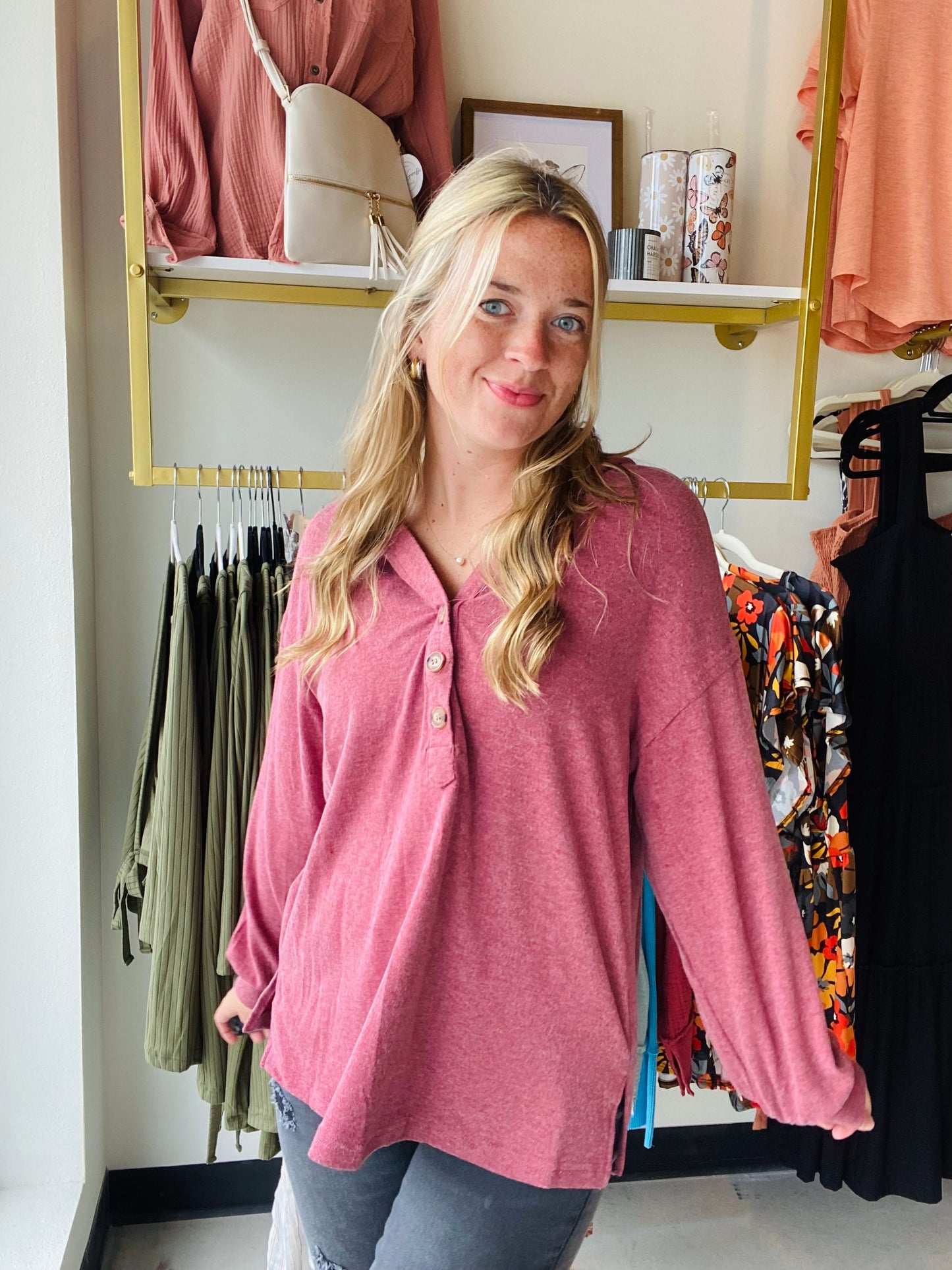 Berry High Low Slouchy Hoodie