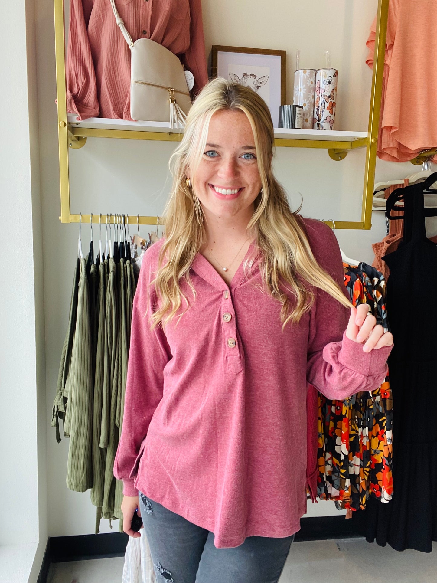 Berry High Low Slouchy Hoodie