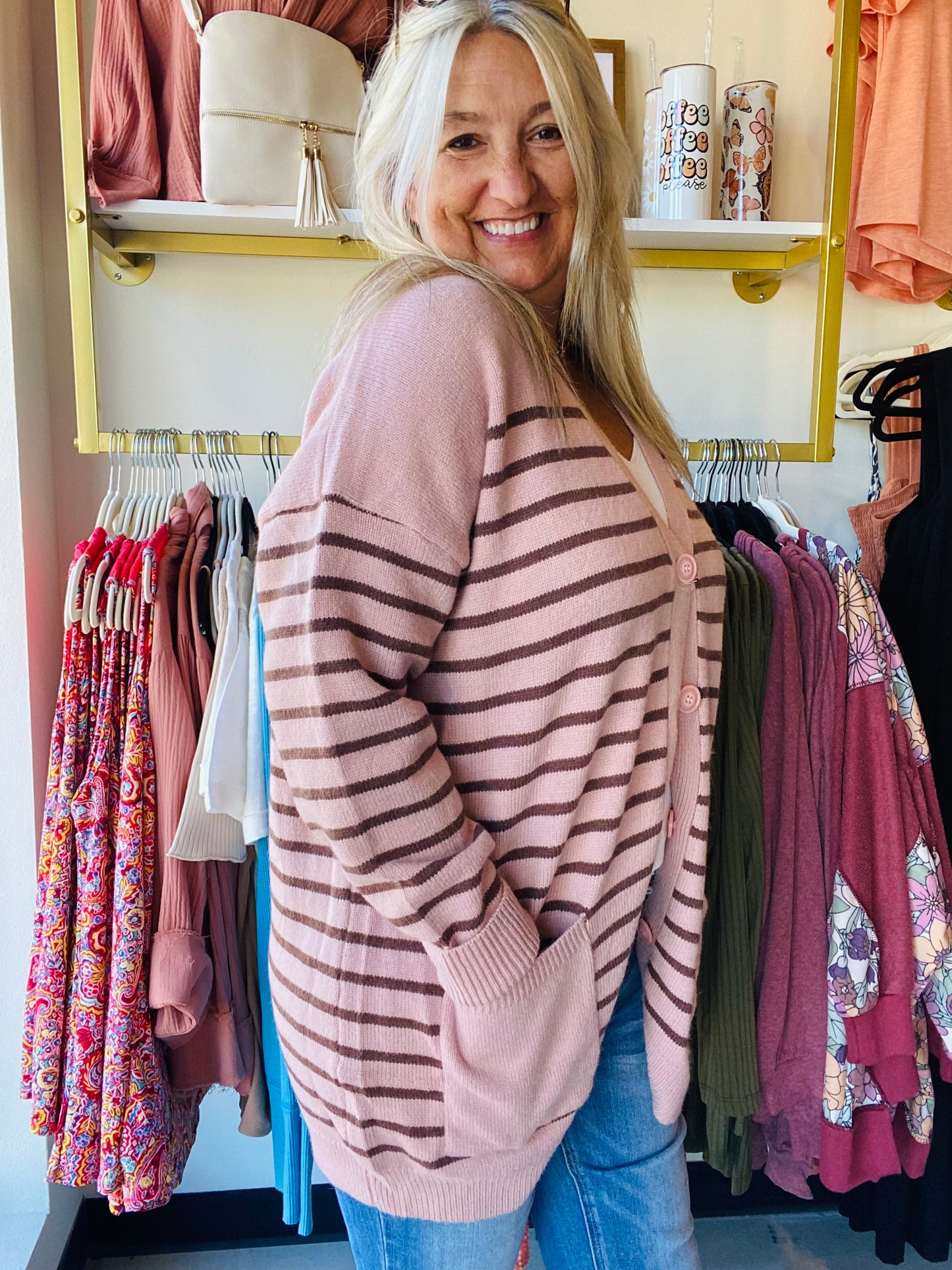 Dusty Pink Oversized Cardi