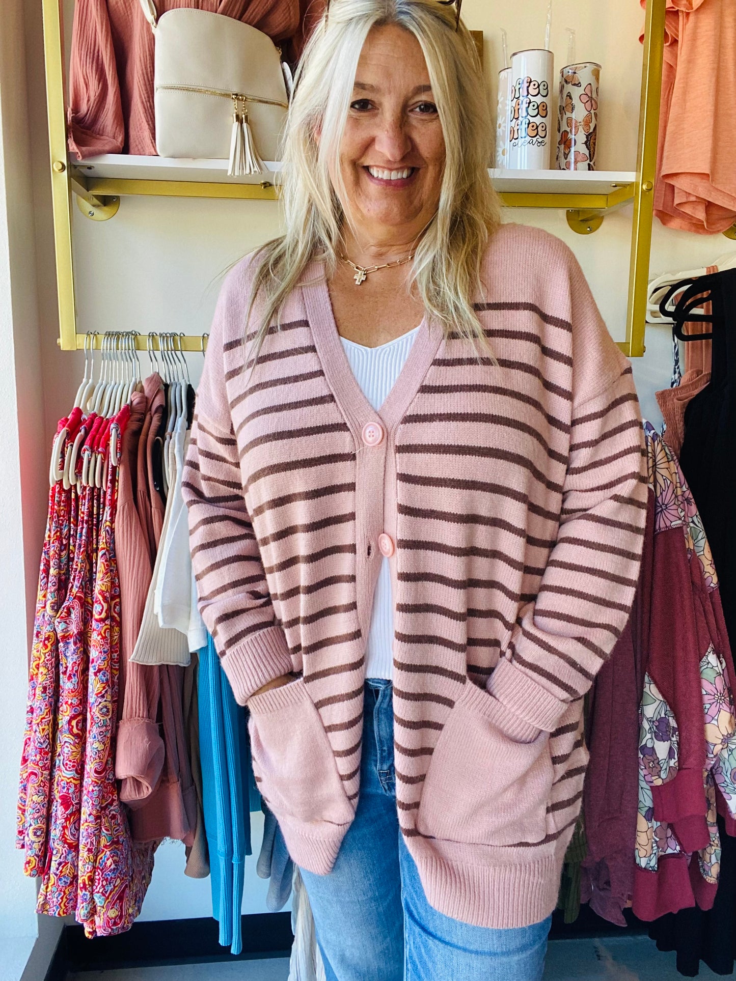 Dusty Pink Oversized Cardi