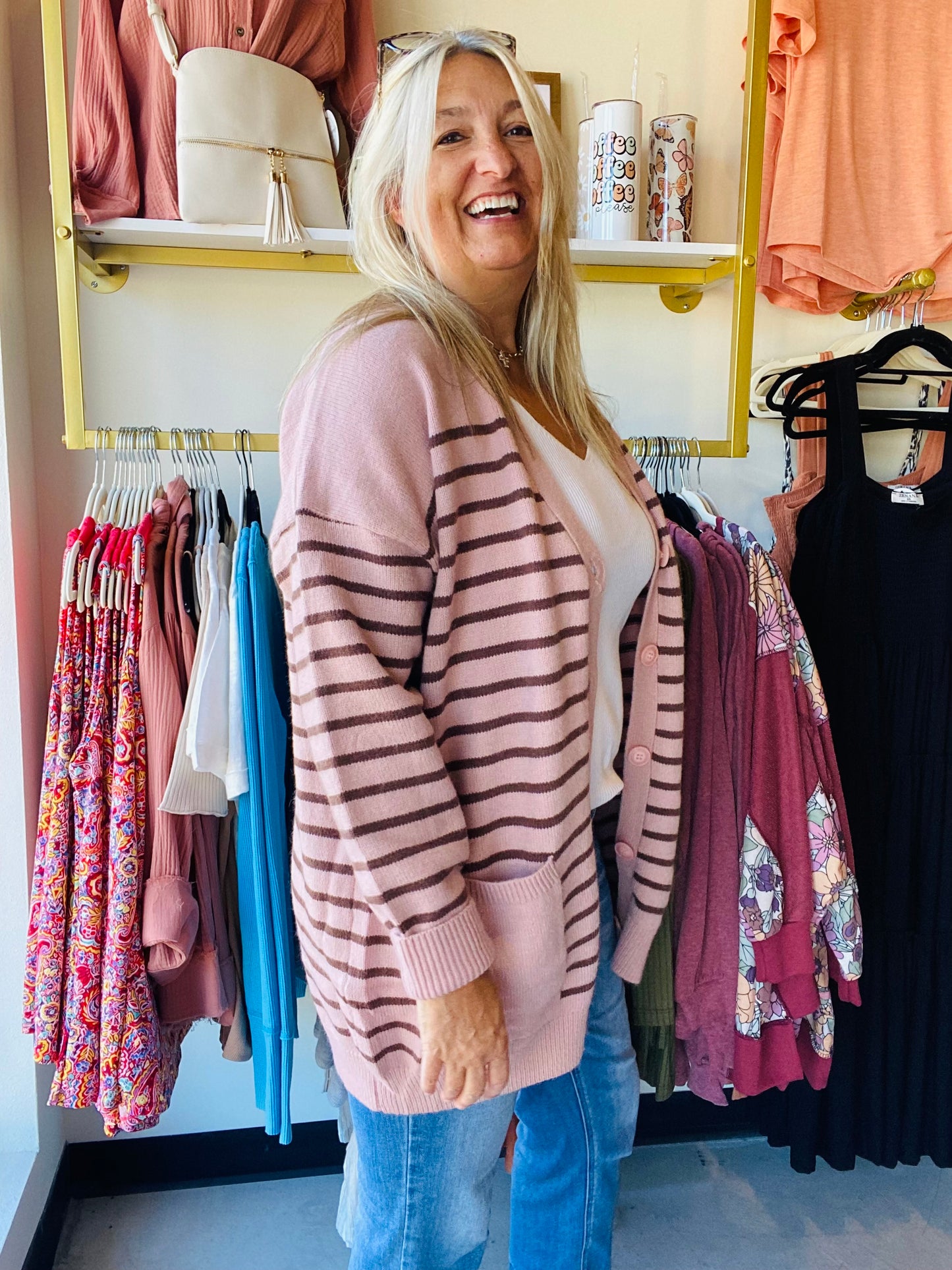 Dusty Pink Oversized Cardi