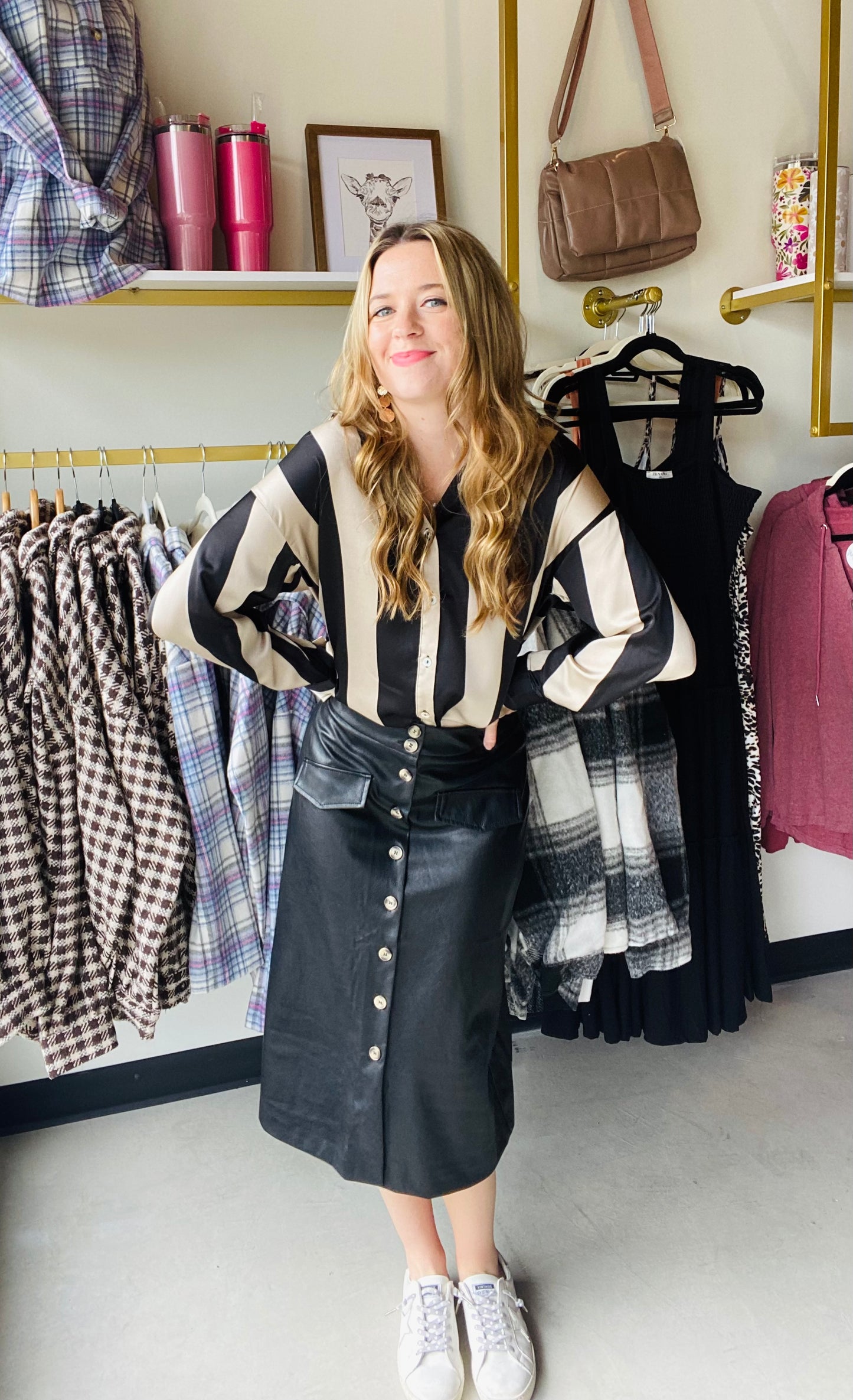 Textured Bold Stripe Blouse