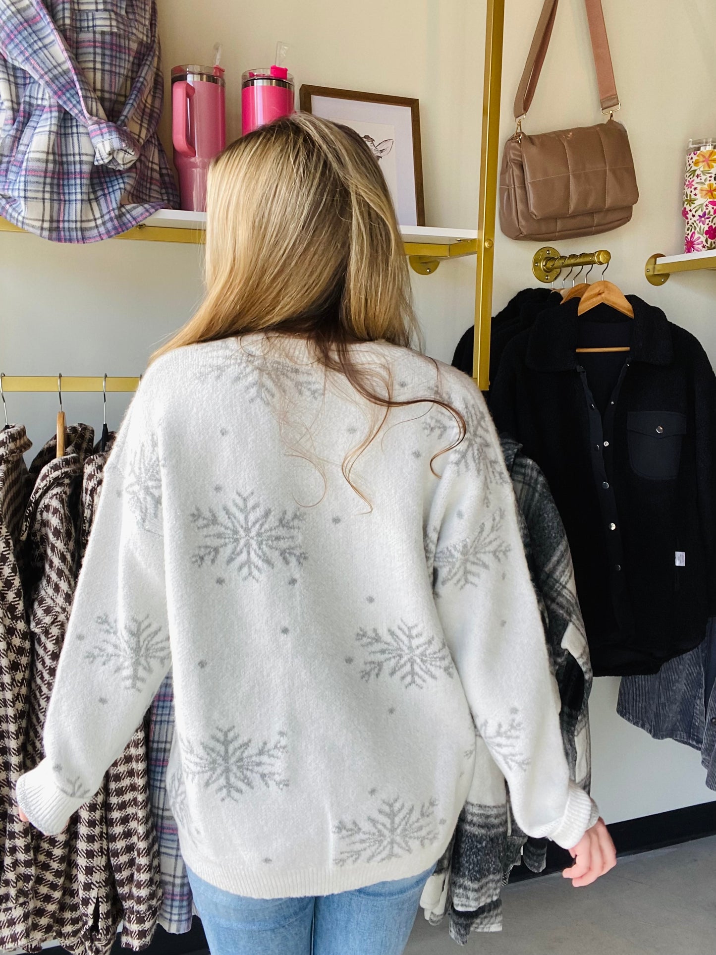Ivory Snowflake Crewneck Sweater