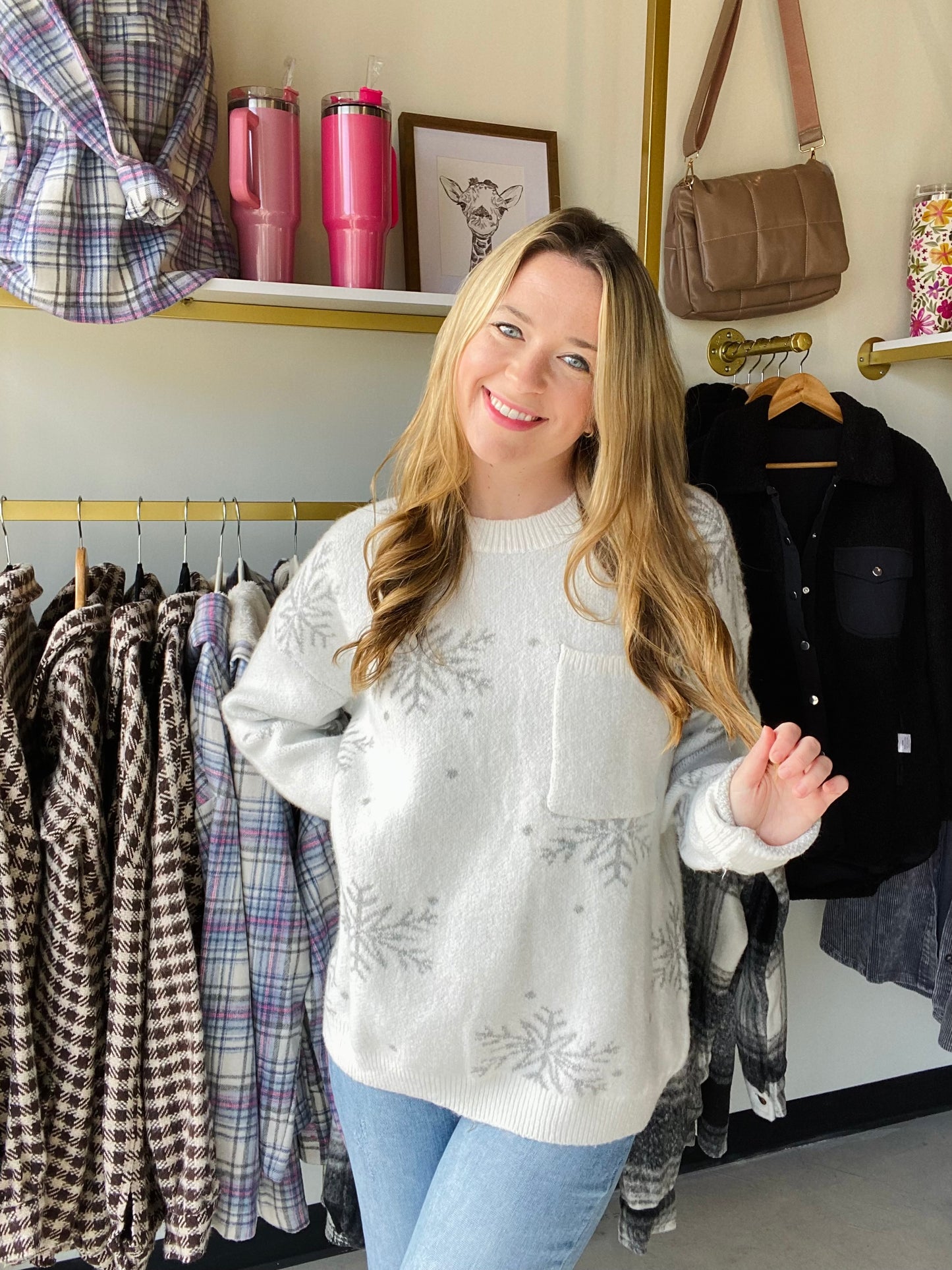 Ivory Snowflake Crewneck Sweater
