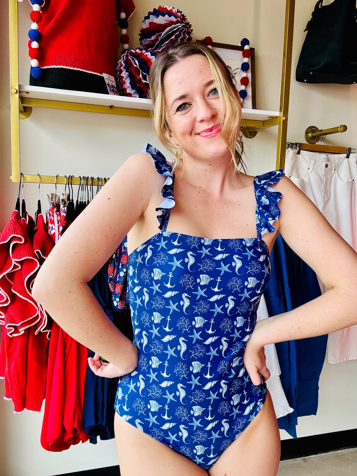 Sailing Away Blue Swimsuit