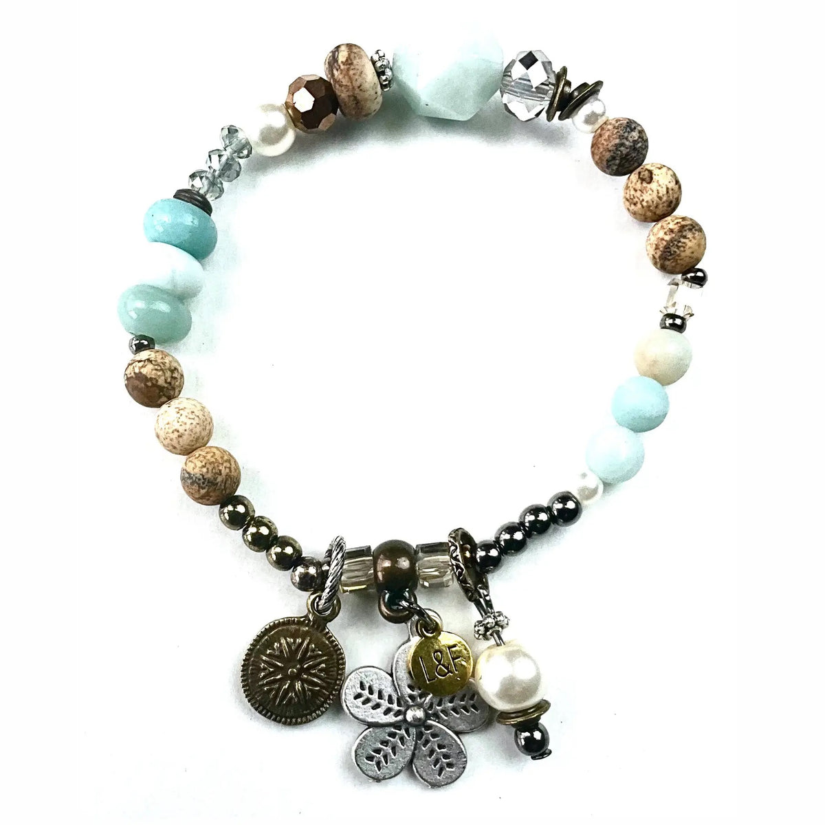 Daisy Charm Beaded Bracelet