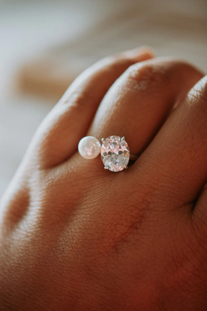 Lana Oval Pearl Accent Ring