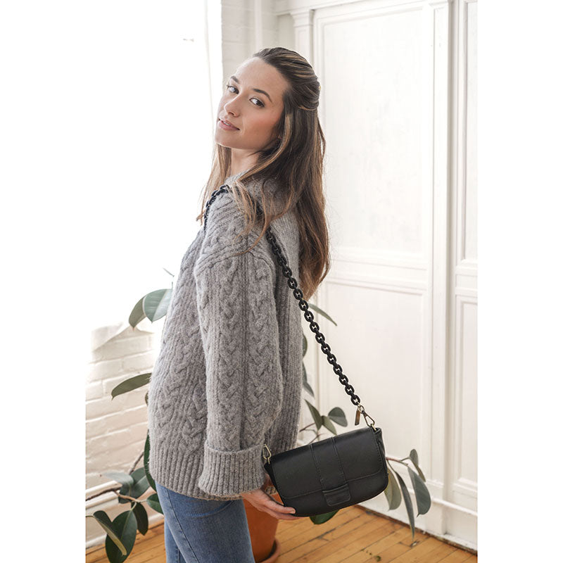 Matte Black Lucite Chain Strap