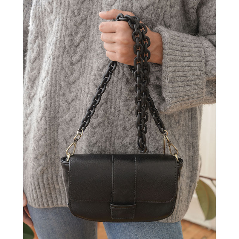 Matte Black Lucite Chain Strap