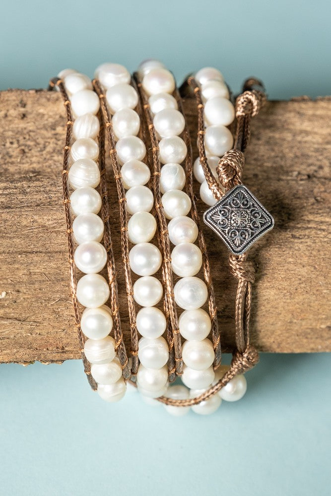 Quinn Pearl Wrap Bracelet