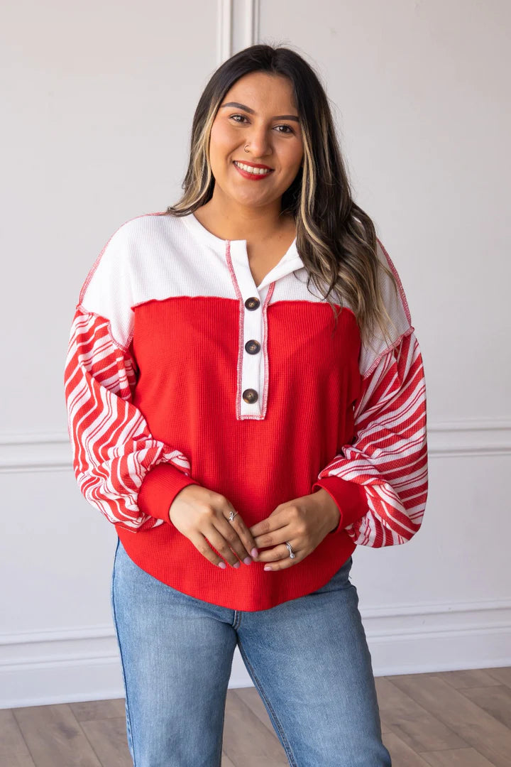 Candy Cane Sleeve Long Sleeve