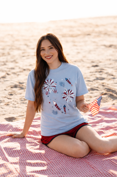 Blue Shimmer Fireworks Tee