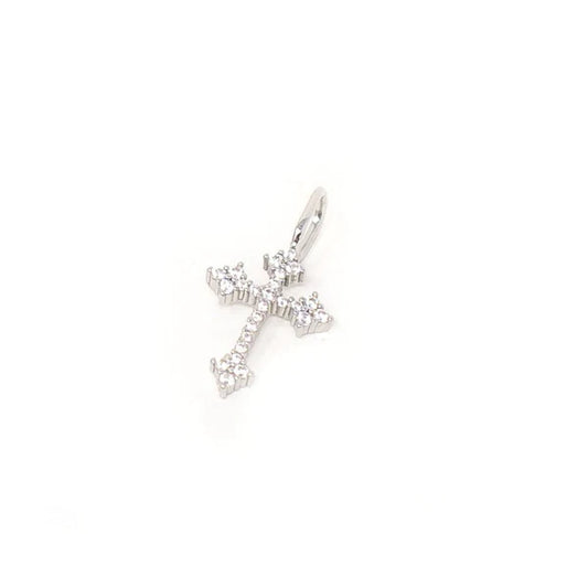 Silver Sparkle Cross Charm