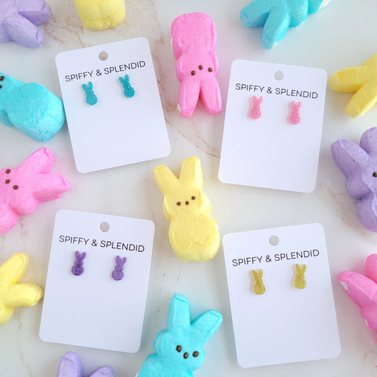Glitter Bunny Stud Earrings