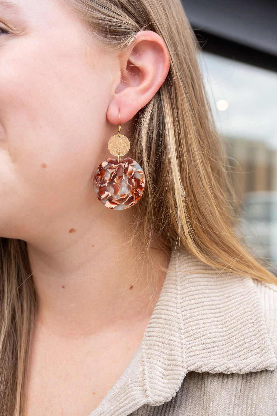 Seafoam and Rust Zoe Earrings