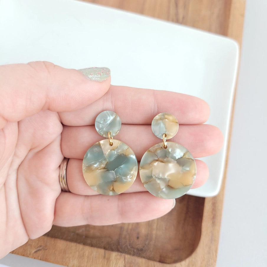 Blond and Sage Addy Earrings