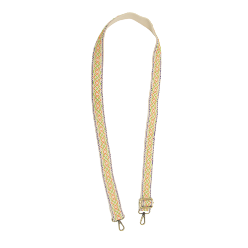 Cream & Neon Guitar Strap