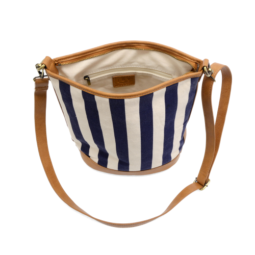 Navy Awning Stripe Canvas Bag