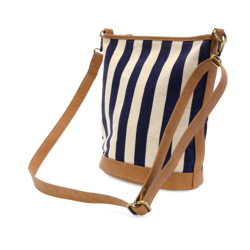 Navy Awning Stripe Canvas Bag