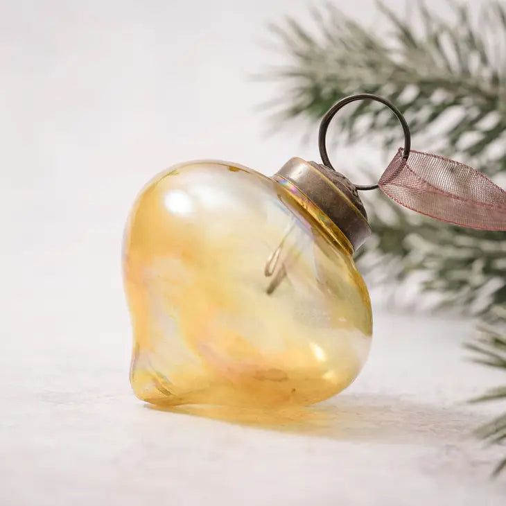 3" Large Gold Luster Glass Lantern