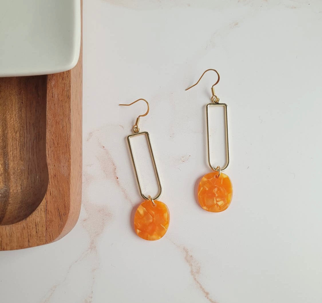 Mila Tangerine Orange Earrings