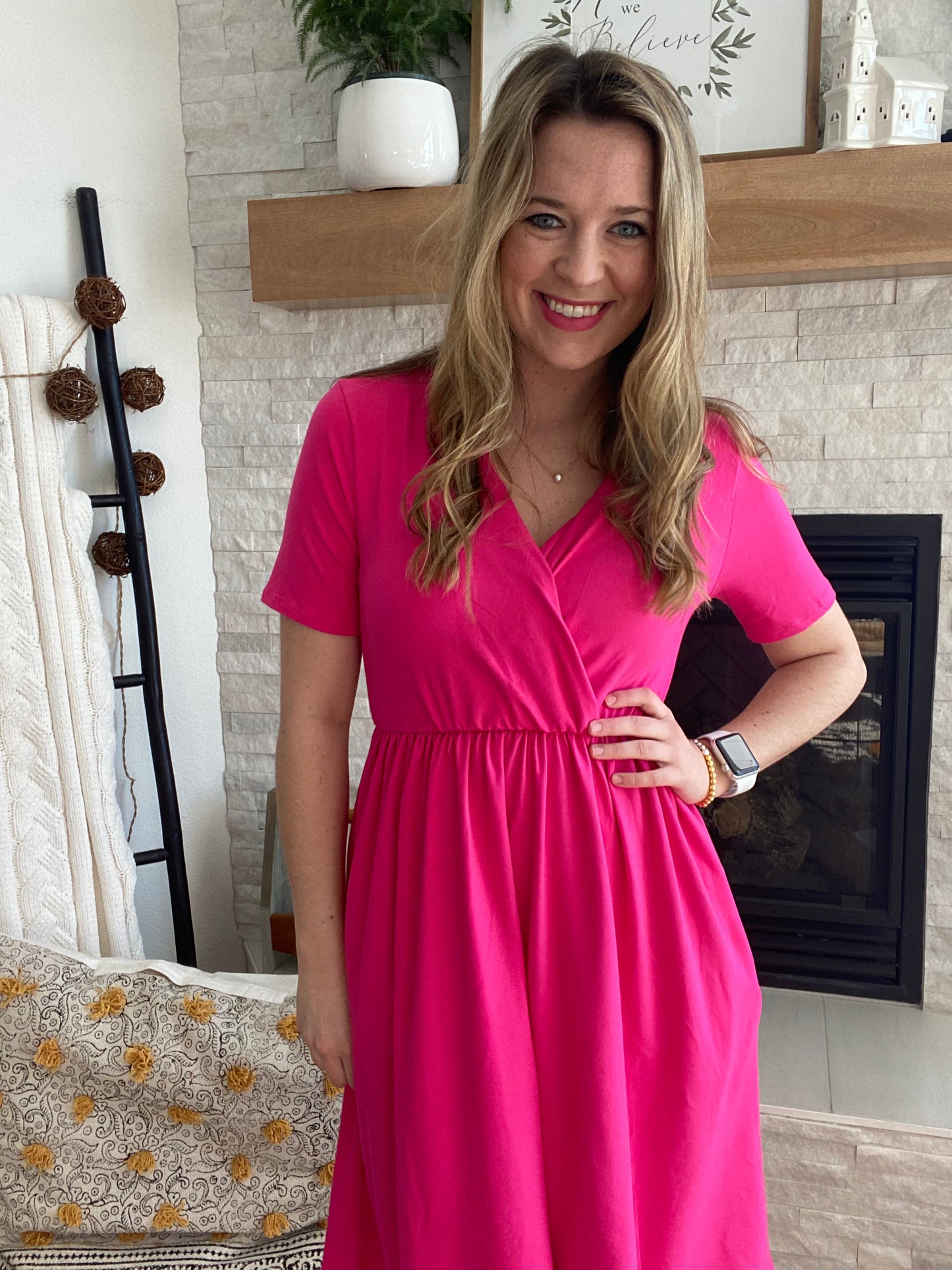 Buttery Soft Black V Neck Dress