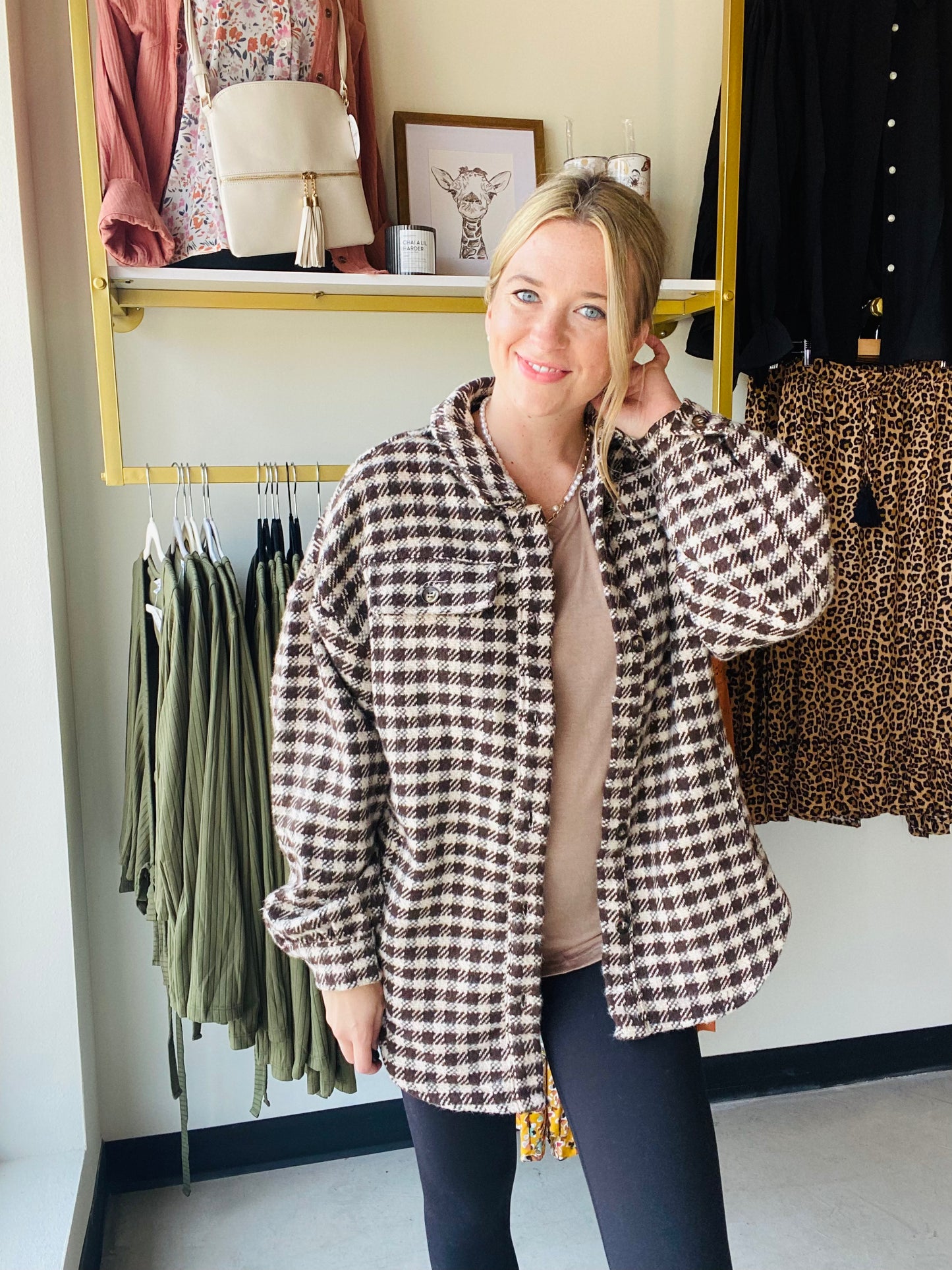 Autumn Breeze Gingham Shacket
