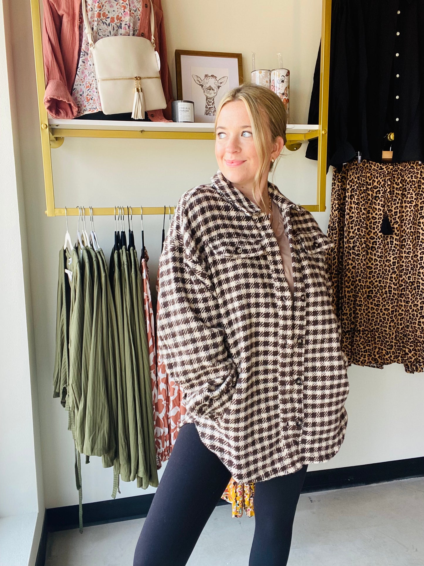 Autumn Breeze Gingham Shacket