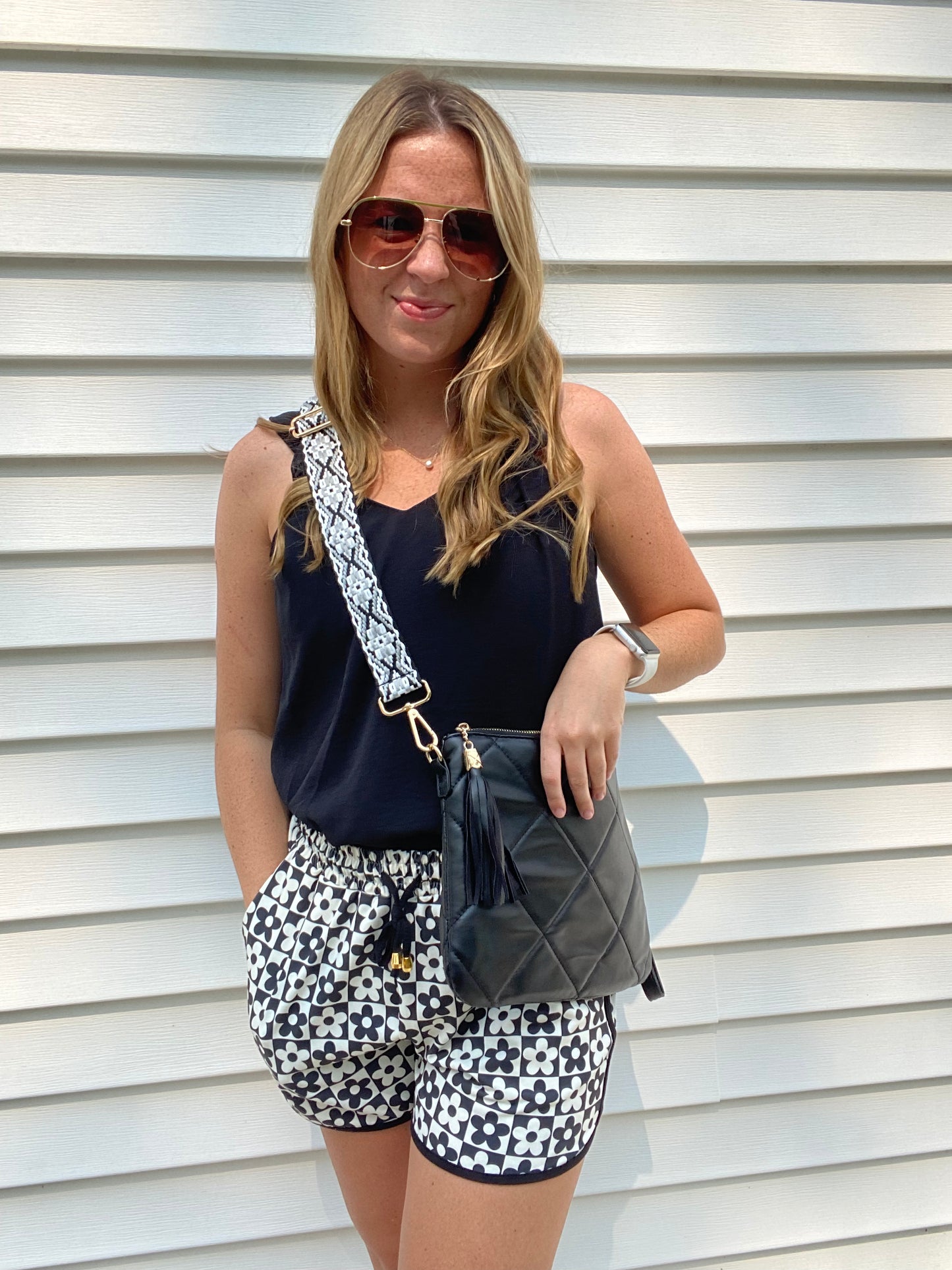 Quilted Crossbody- Black