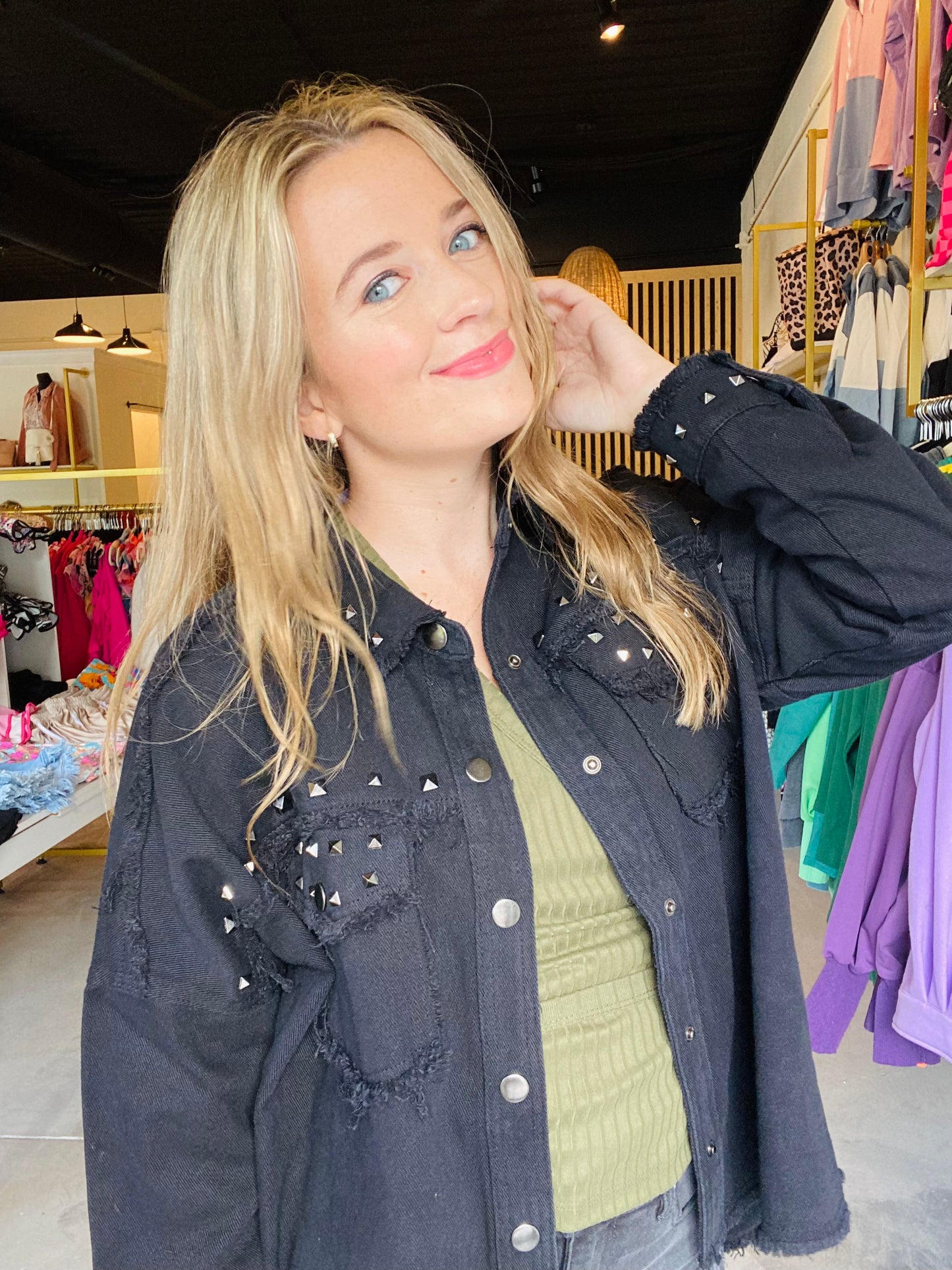 The Stevie Studded Jacket - Black