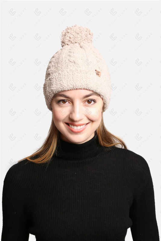 Beige Comfy Luxe Beanie