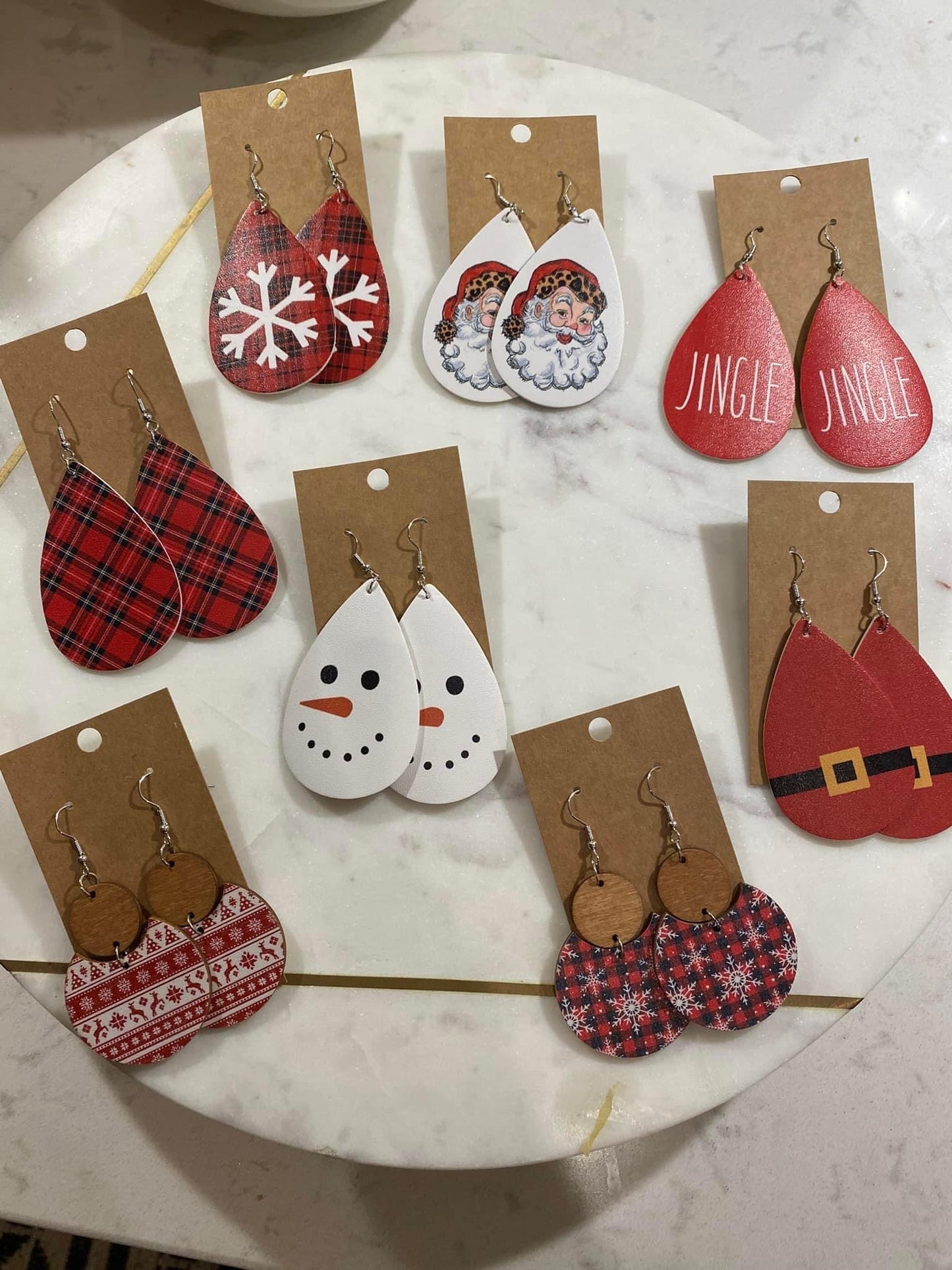 Holiday Leather Drop Earrings